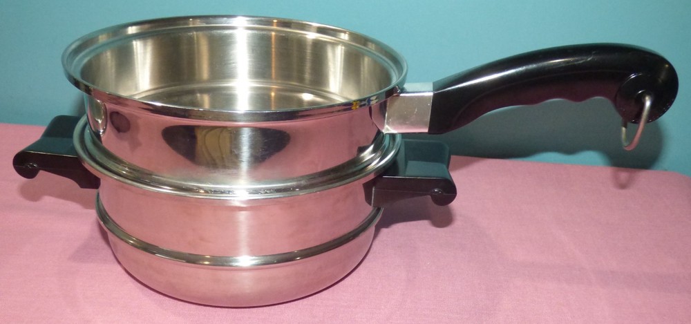 Vintage Saladmaster Double Boiler Insert, Strainer With Steamer Basket No lid