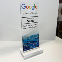 Custom Acrylic Trophy – Engraved Award Plaque for Employee or Company Anniversar