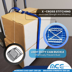 USA 1″ x 3′- 15′ Endless Cargo Lashing Strap w/Cam Buckle for Motorcycle Bicycle