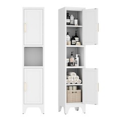 61”H Farmhouse Kitchen Pantry Cabinet with Shelves Metal Cabinet for Home,office