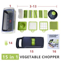 Peeler Cutter Slicer Dicer Chopper Kitchen Food Vegetable Salad Fruit 15 In 1