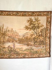 5.7ftx4.6ft Vintage Tapestry Wall Hanging French Landscape Scene JP Label Earth