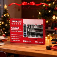 80-Piece Premium Magnetic Impact Nut Driver Set Metric & SAE with Socket Adapter