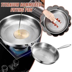 Hammered Titanium Pan, Stainless Steel Layer, Natural Oil Film Non Stick