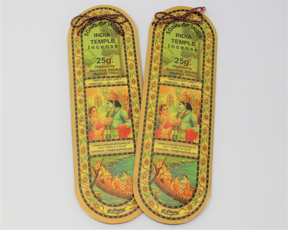 Song of India Incense Sticks: 50 Gram (40 Stick) (2 x 25 Packs) (Indian Temple)