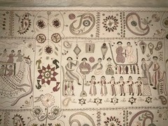 Lg Aarong Embroidered Tapestry Folk Art Bangladesh Pictorial Tapestry 31″ x 78″