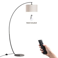 EDISHINE Modern Arched Floor Lamp, Remote & Foot Switch, No Bend Needed, 68.5 In