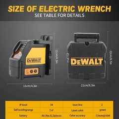 DEWALT Laser Level 2-Line Cross Line Green Light Automatic Leveling High…