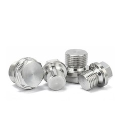 Stainless Steel Flanged Hexagon Blanking Plugs with Metric & BSP Threads