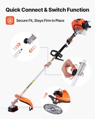 VEVOR 5-in-1 Gas Hedge Trimmer 2 Cycle 63cc Gas Powered Handheld Hedge Trimmer