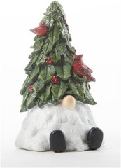 Delton Resin Sitting Tree Hat Gnome, 5.40-inch Height