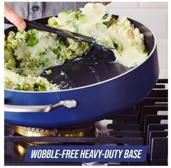 Blue Diamond 5QT Ceramic Nonstick Jumbo Sauté Pan with Lid – Toxin-Free, Dishwas