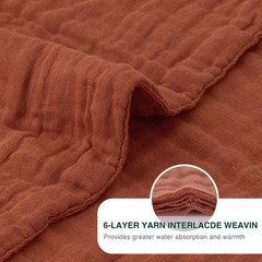 100% Cotton Muslin Blanket, 6 Layer Lightweight Breathable Gauze King Size Bl…
