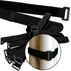 10 Qty 20″ Black Cable Ties ~ Wire Cord Straps Reusable Hook & Loop ~ USA Seller