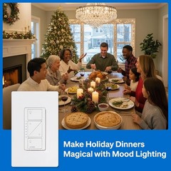 Smart Dimmer Switch LED 150W Single-Pole 3-Way No Neutral Required White