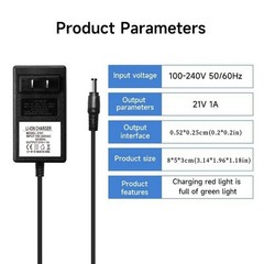 1PCS Universal 21V 1000mAh Battery Charger For Most 20V 21V Power Tools Battery