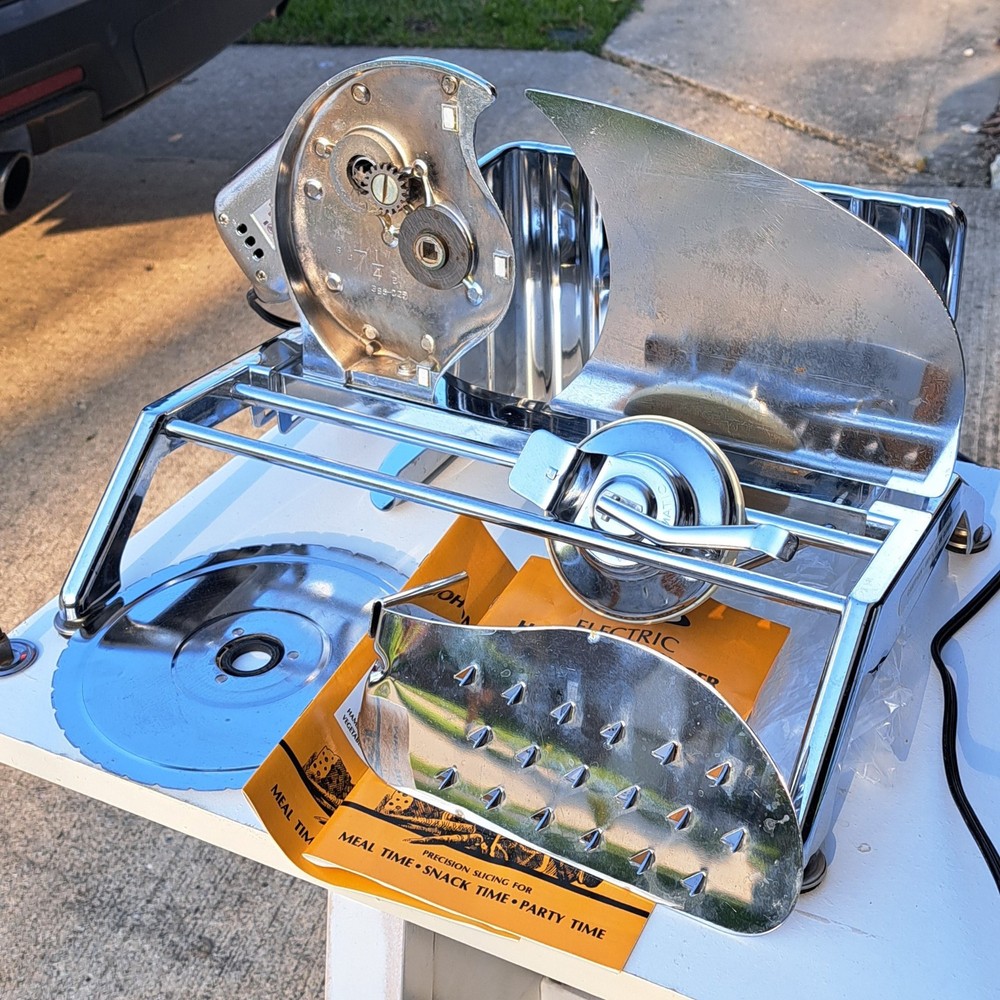 Vintage Rival Electric Food Meat Slicer Kitchen Deli Chrome Model 1030V/2 Manual