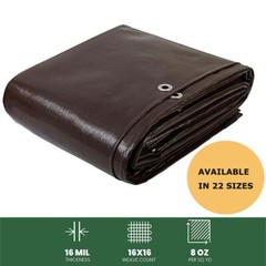 Heavy Duty Poly Tarp 5/10/12/16/20 Mil Waterproof Tarpaulin Cover w/ Grommets