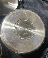 Vtg Farberware Aluminum Clad Stainless Steel 2Qt Double Boiler Sauce Pan Lid
