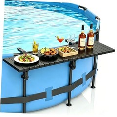 Swim Up Bar Table for Above Ground Pools – 49.4″×9.6″ Galvanized Iron Black