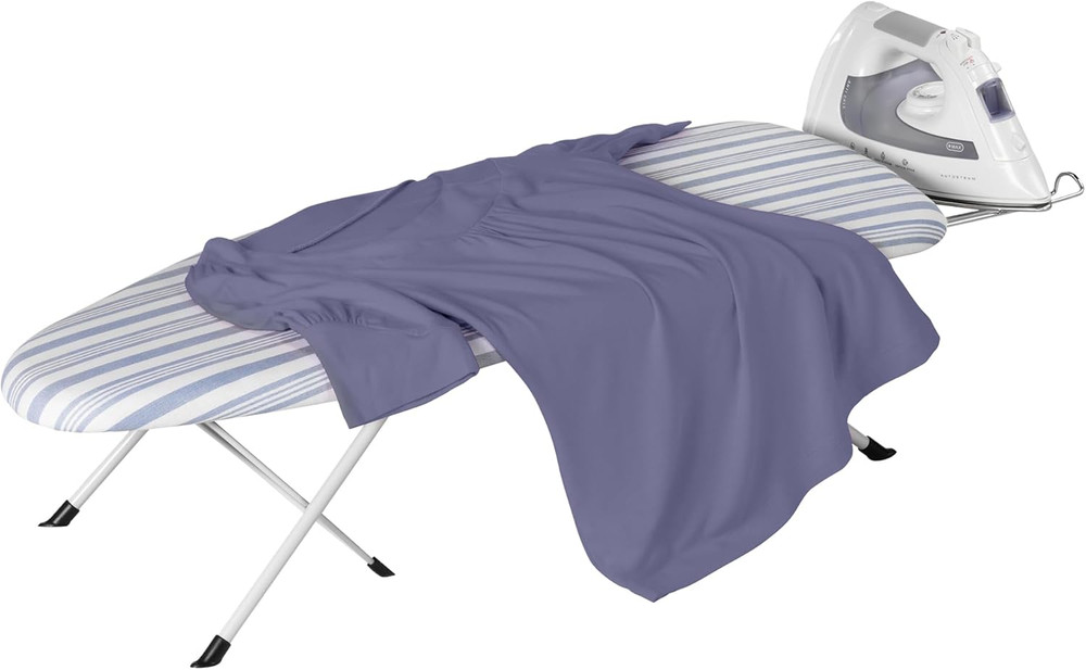 Folding Tabletop Ironing Board with Iron Rest Blue 32” L X 12” W Steel Frame