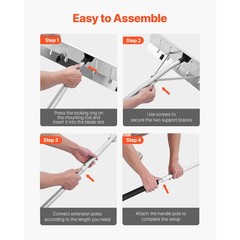 Uimoso 7.5-20 ft Snow Roof Rake with Wheels, 26 in Aluminum Blade, Lightweight