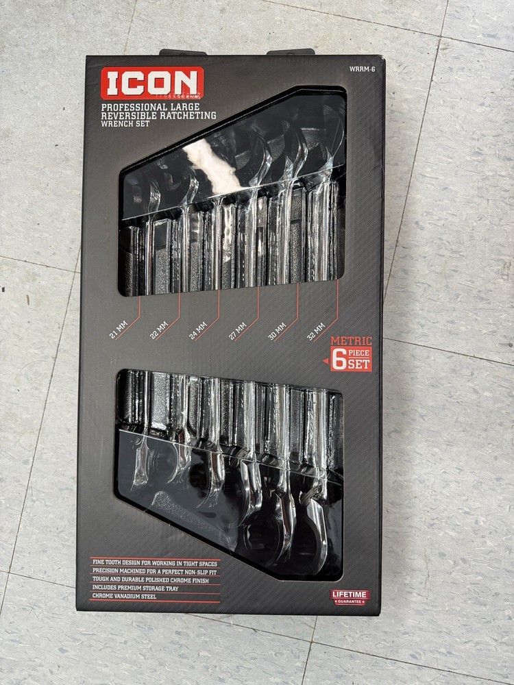 ICON WRRM-6 Professional Large Reversible Ratcheting Wrench Set 57992 New