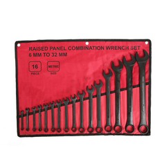32pcs Combination Wrench Set, Metric 6 to 32mm & SAE 1/4″ to 1-1/4″ Raised Panel