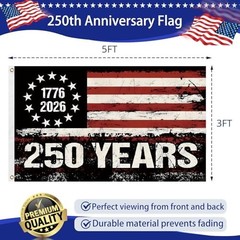 250 Years America Flag, 3X5 Ft, USA 250Th Anniversary Patriotic Design,1776-2026