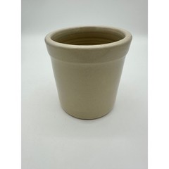 Marshall Pottery Crock Shaker & Thangs Stoneware Kitchen Decor Beige 6.5 in