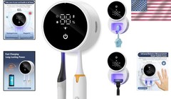 Toothbrush Cleaner Holder Wall Mount UV-C Light Drying Smart Screen