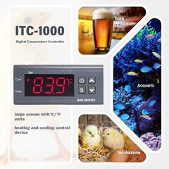 Inkbird Space Heater Fan Temperature Controller Freezer Breeding Greenhouse 12V