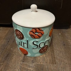 Rare Collectible Girl Scout Cookie Jar – 2006 Ceramic Blue Large 4 Quarts