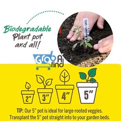 Jiffy 5″ Diameter Organic Seed Starting Biodegradable Peat Pots, 6 Pack