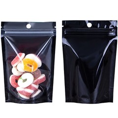50/100/500 Black Mylar Foil Clear Window Resealable Stand Up Bags Zipper Pouch