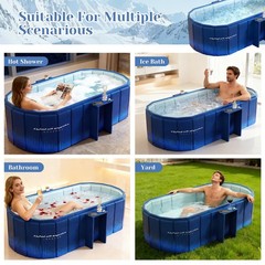 59” Portable Foldable Bathtub for Adults – Ice Bath Cold Plunge SPA Tub