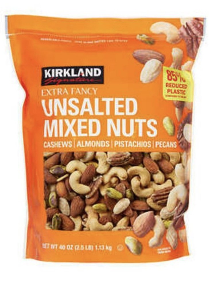 Kirkland Unsalted Extra Fancy Mixed Nuts, 2.5 lbs.