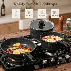 15-Piece Non Stick Cookware Set with Detachable Handles, Oven Safe Induction