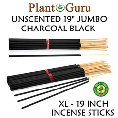 UNSCENTED Jumbo Incense Sticks 19″ Long Charcoal Black Extra Large Bulk