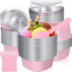 60 Sets Mini Heart Cake Pan with Lids and Scoops 1.86 Oz/ 55 ml Mini Heart