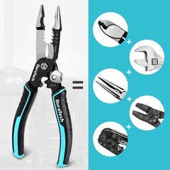DURATECH 5-in-1 8-in Wire Stripper Tool Wire Cutter Stripping Needle Nose Pliers