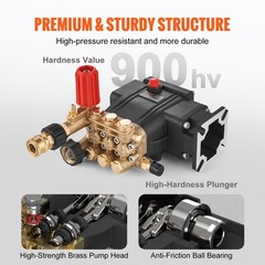 VEVOR Pressure Washer Pump Power Washer Pump 3/4″ Horizontal 3300 PSI 2.5 GPM
