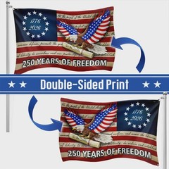 250 Years Anniversary Freedom 4th July Eagle US Flag (24*36 /36*60/ 48*72 Inch)