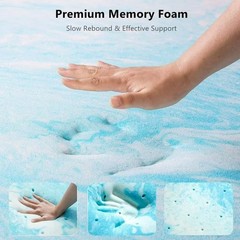 Beddle Gel Memory Foam Mattress Topper, Full Size, 2 inch, for Pressure Relief