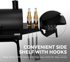 CC1830S BBQ Charcoal Grill and Offset Smoker | 823 Square Inch Cooking Surface,