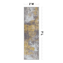 Rugshop Carpet Runners for Hallways Modern Distressed Abstract Non Slip Rugs 2×7