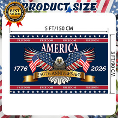 3 Ply 250 Years America Flag – Double Sided Patriotic Eagle 3 X 5 Ft Anniversary