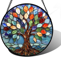 Tree of Life Stained Glass Suncatcher 9.8 in