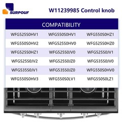 W11239985 Control Knob w10850015 Compatible With Whirlpool Gas Ranges