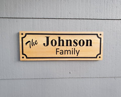 Custom Family Sign Carved Last Name Wood Plaque Cedar Walnut Personalized Wooden